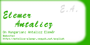 elemer antalicz business card